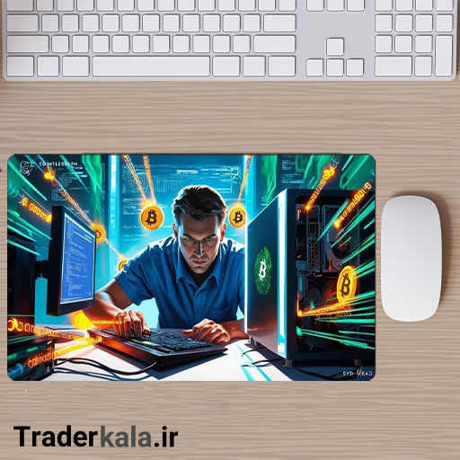ماوس پد مخصوص بازی طرح بیت کوین کد MPB1059